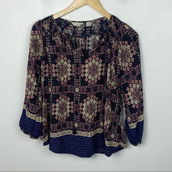 Anthropologie Peasant Blouse‎ Size XS Boho Top Thylo Kay Bohemian Popover Hippie - Picture 9 of 9
